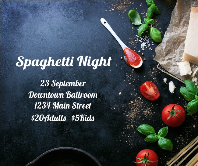 Spaghetti Ingredients Facebook Post