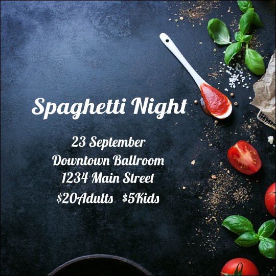 Spaghetti Ingredients Instagram Post