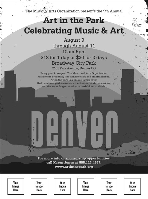 Denver Black and White Flyer Product Front