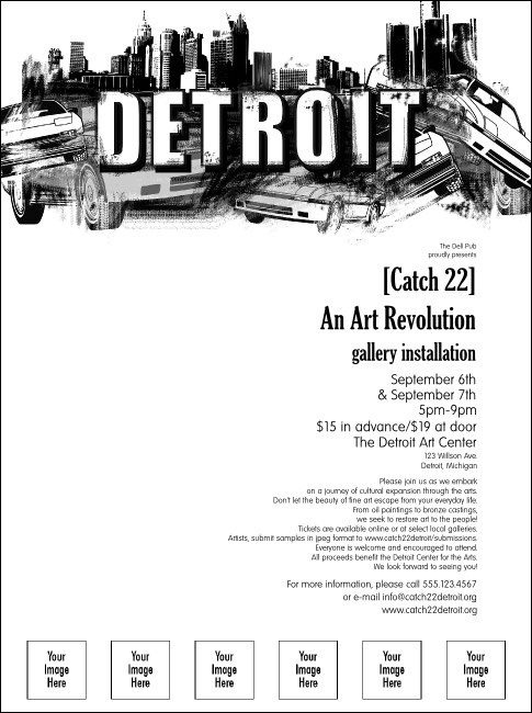 Detroit BW Flyer with Image Upload Product Front