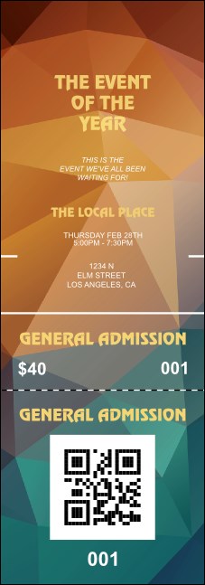 All Purpose Geometric QR Event Ticket Product Front
