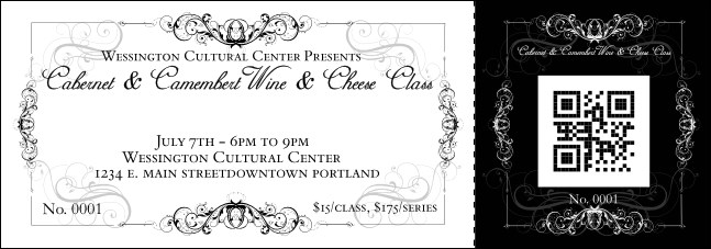 Black Tie Gala QR Event Ticket Product Front