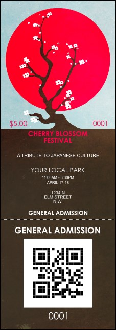 Cherry Blossom QR Event Ticket Product Front