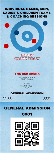 Curling QR Event Ticket Product Front