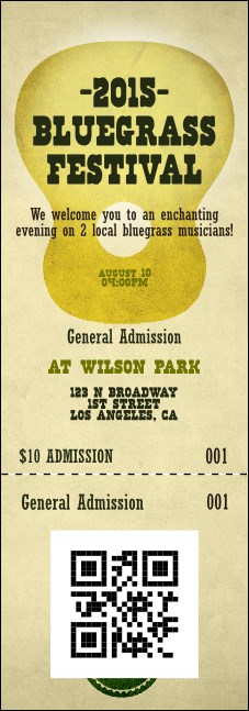 Banjo and Guitar QR Event Ticket