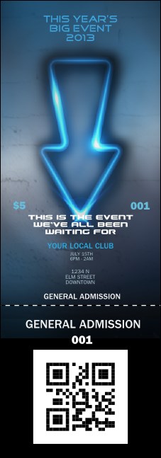 Night Club Neon QR Event Ticket Product Front