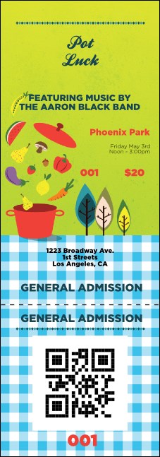 Potluck QR Event Ticket