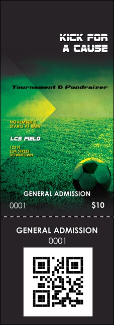 Soccer Field QR Event Ticket Product Front