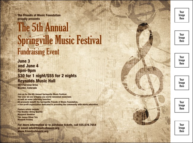 Music Festival 2 Flyer with Image Upload Product Front