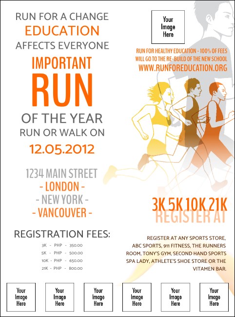 Run for a Cause Orange Logo Flyer