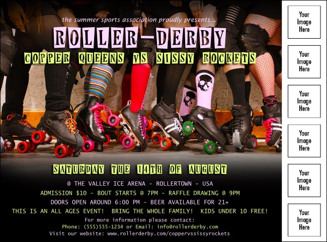 Roller Derby Legs Logo Flyer
