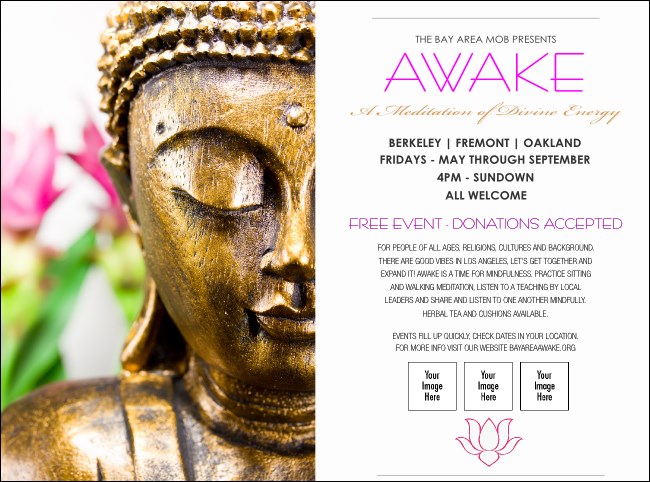 Buddha Statue Flyer with 3 Place Holder Images
