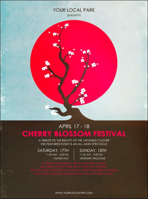 Cherry Blossom Circle Logo Flyer Product Front