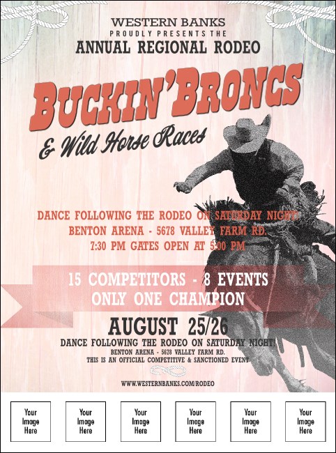 Bucking Bronco Rodeo Logo Flyer