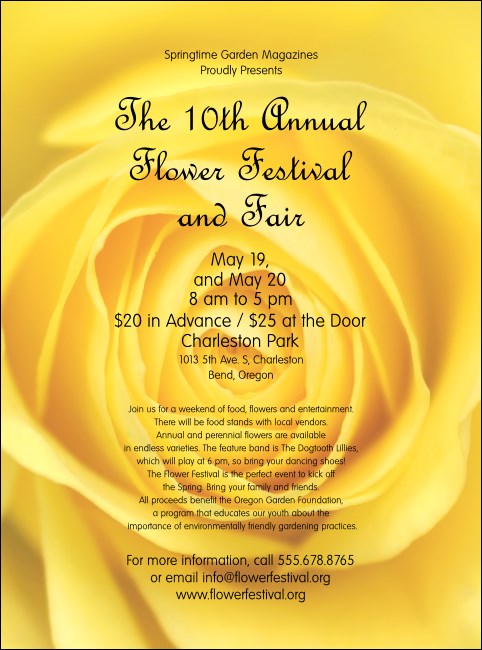 Yellow Rose Flyer Product Front