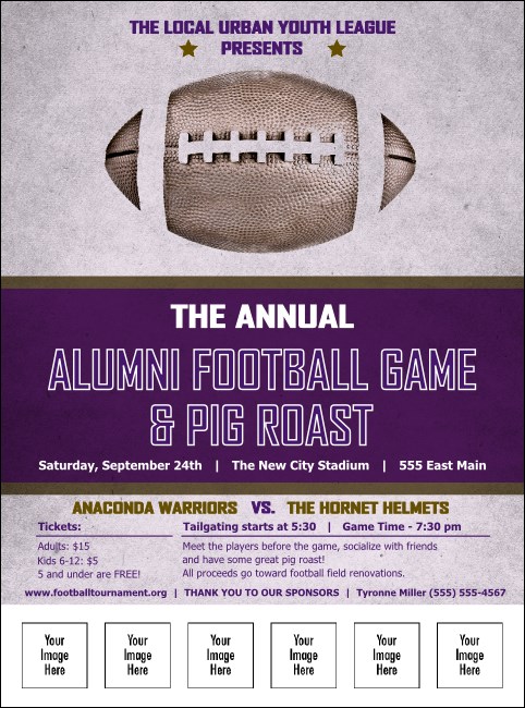 Football Purple Logo Flyer