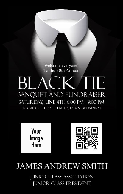 Black Tie VIP Event Badge Medium