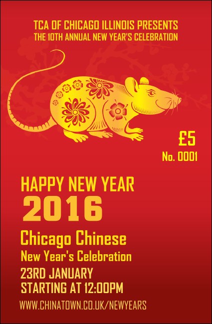Chinese New Year Rat Drink Ticket