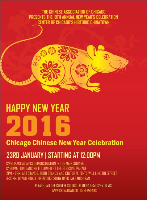 Chinese New Year Rat Invitation