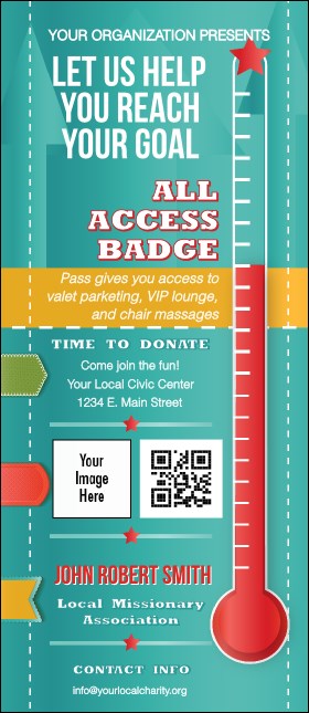 Fundraising Thermometer VIP Event Badge Large VIP Event Badge Large