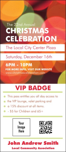 Holiday Lights VIP Event Badge Large VIP Event Badge Large