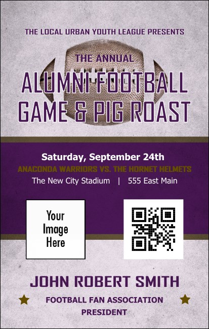 Football Purple VIP Event Badge Medium