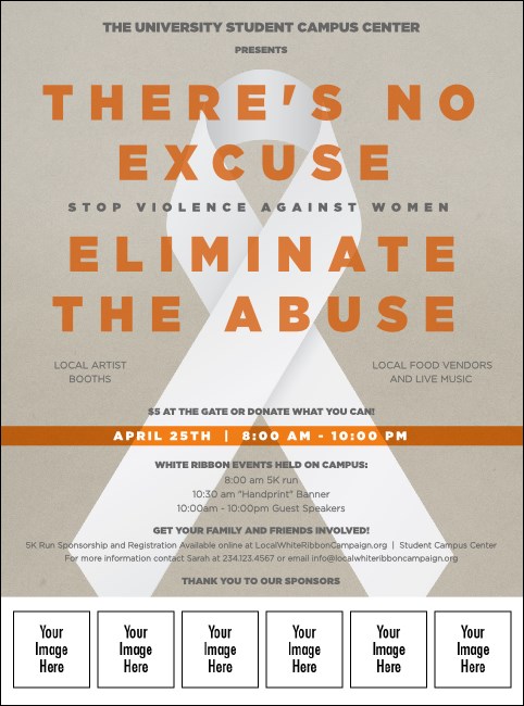 White Ribbon Logo Flyer