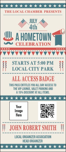Fourth of July Hometown VIP Event Badge Large