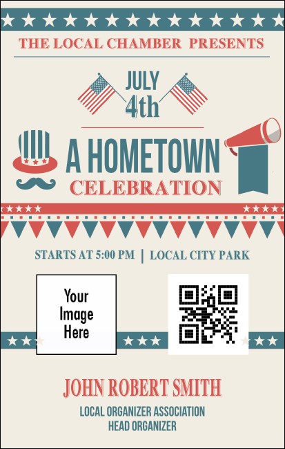 Fourth of July Hometown VIP Event Badge Medium Product Front