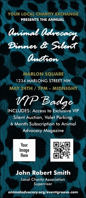 Animal Print VIP Event Badge Large Product Front