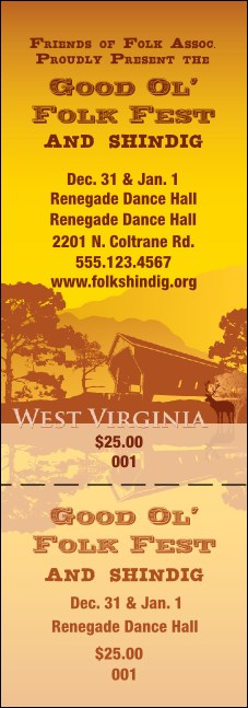 West Virginia General Admission Ticket