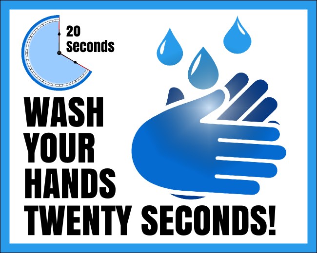 5" x 4" Wash Hands 20 Seconds Sticker Product Front