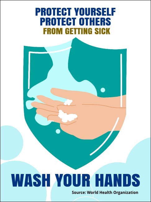 3" x 4" Wash Your Hands Economy Sticker