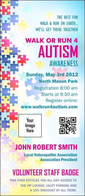 Autism Awareness VIP Event Badge Large
