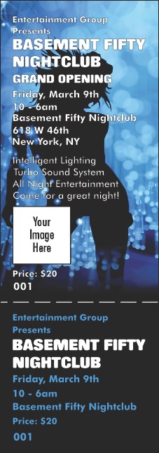 Nightclub Blue Event Ticket