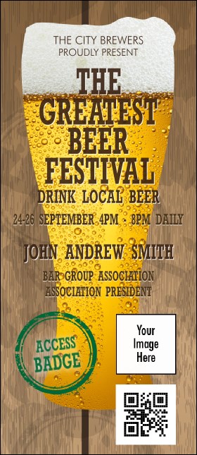 Beer Festival VIP Event Badge Large Product Front