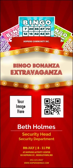 Bingo Bonanza Extravaganza VIP Event Badge Large Product Front