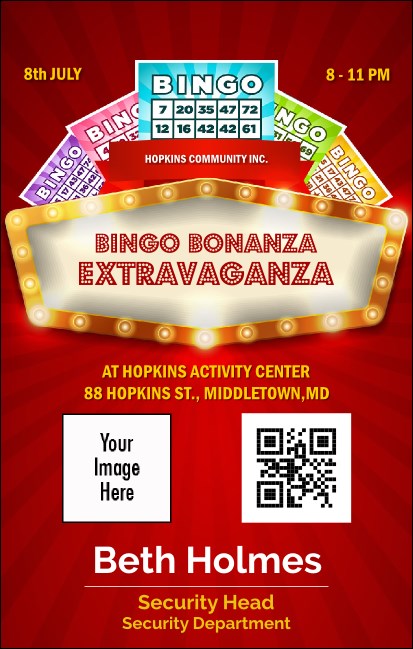 Bingo Bonanza Extravaganza VIP Event Badge Medium Product Front