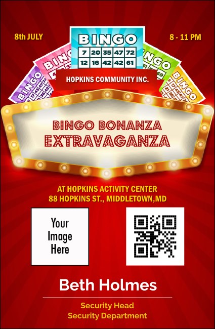 Bingo Bonanza Extravaganza VIP Event Badge Small Product Front