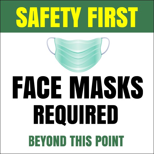 3" x 3" Face Masks Required Economy Sticker Product Front