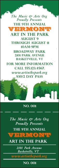 Vermont General Admission Ticket Product Front