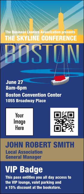 Boston VIP Event Badge Large