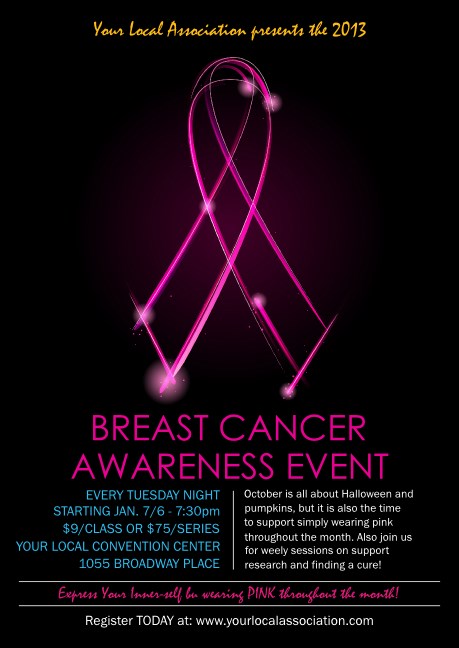 Breast Cancer Ribbon Sparkle Postcard Mailer