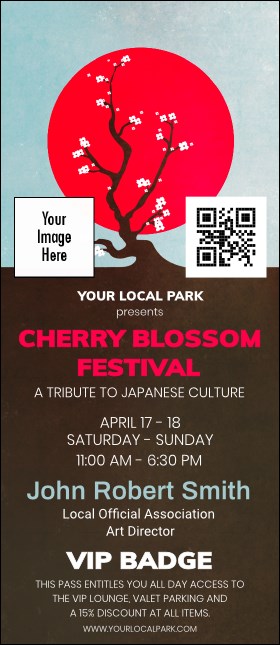 Cherry Blossom Circle VIP Event Badge Large Product Front