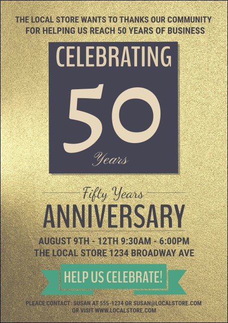 50th Anniversary Postcard Mailer Product Front