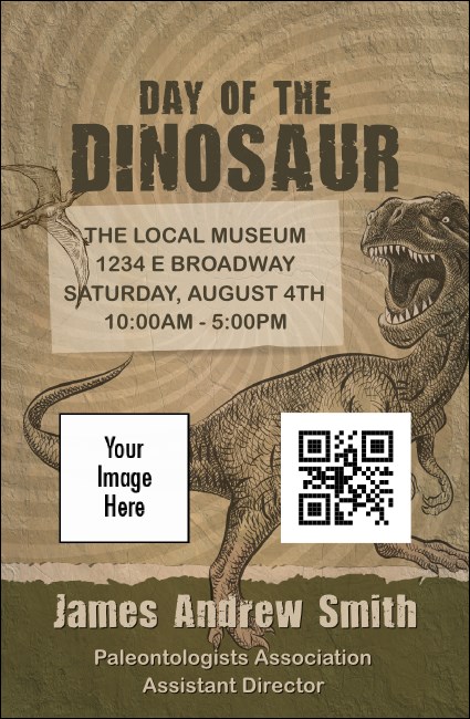 Dinosaur Illustrated VIP Event Badge Small