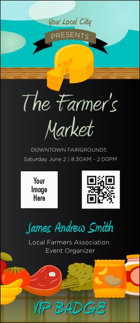 Farmer's Market VIP Event Badge Large Product Front