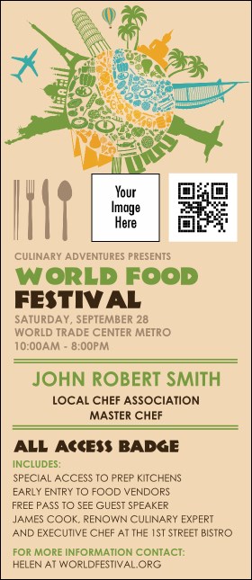 Food Festival VIP Event Badge Large Product Front