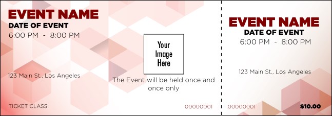 Red Geo Event Ticket Product Front