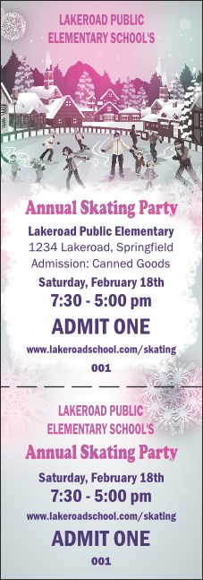 Skating Party Event Ticket Product Front